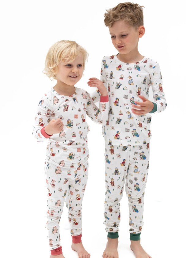 Angel Dear Winter Sports Dogs LS Loungewear Set