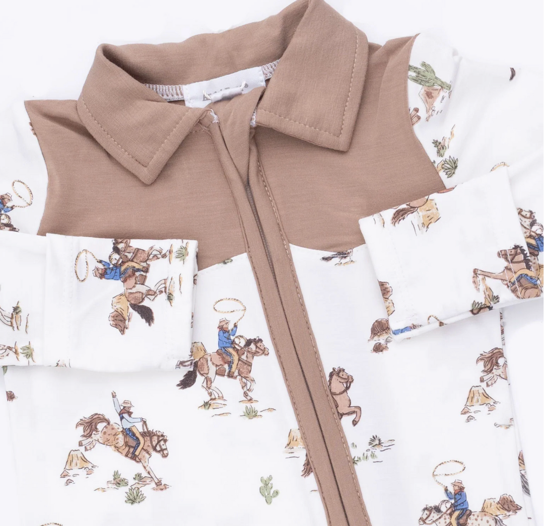 Angel Dear Horse Wrangler Cowboy 2 Way Zip Footie