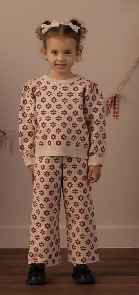 Rylee + Cru Pointsettia Jacquard Knit Set