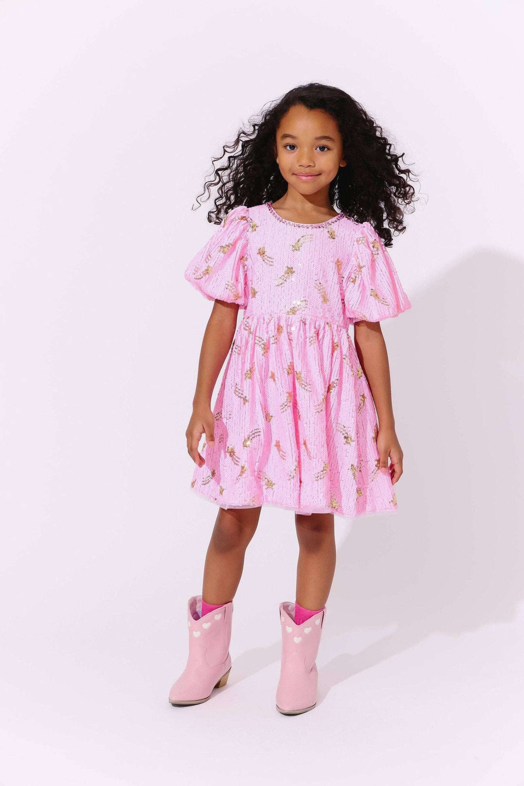 Lola & the Boys Shooting Star Sequin Gems Dress Skipper & Scout 