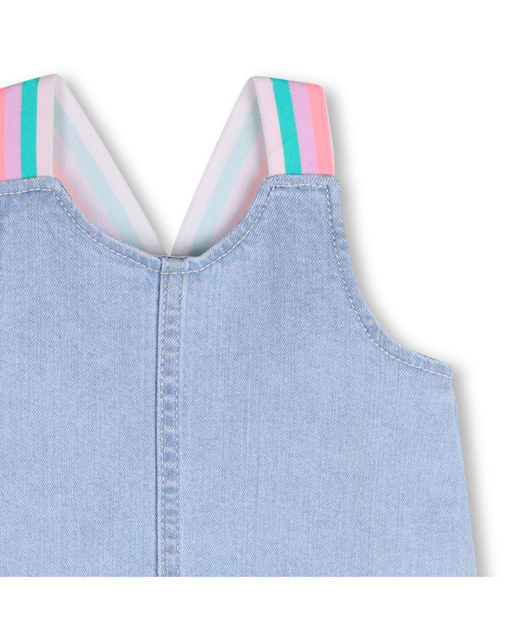 Billieblush Infant Denim Dress w Rainbow Straps