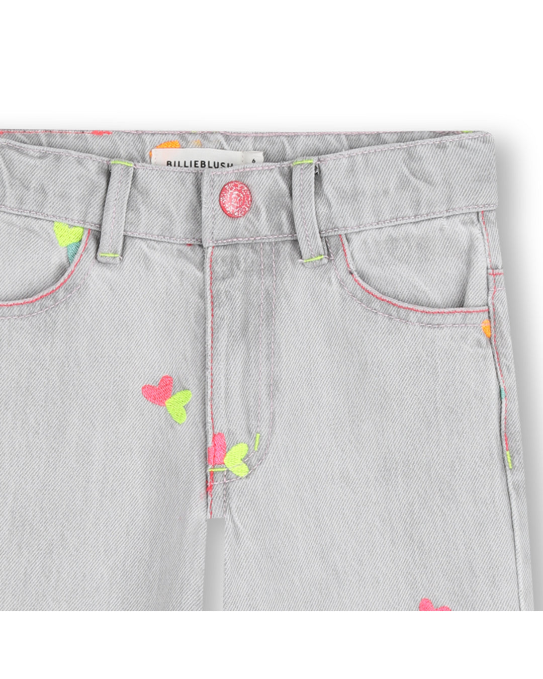 Billieblush Embroidered Heart Denim Pants