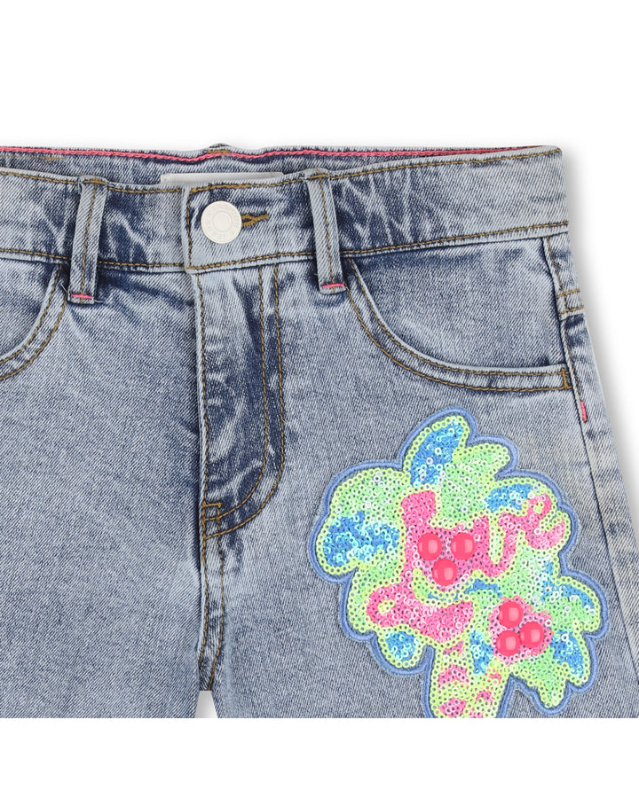 Billieblush Sequin Patch Denim Shorts