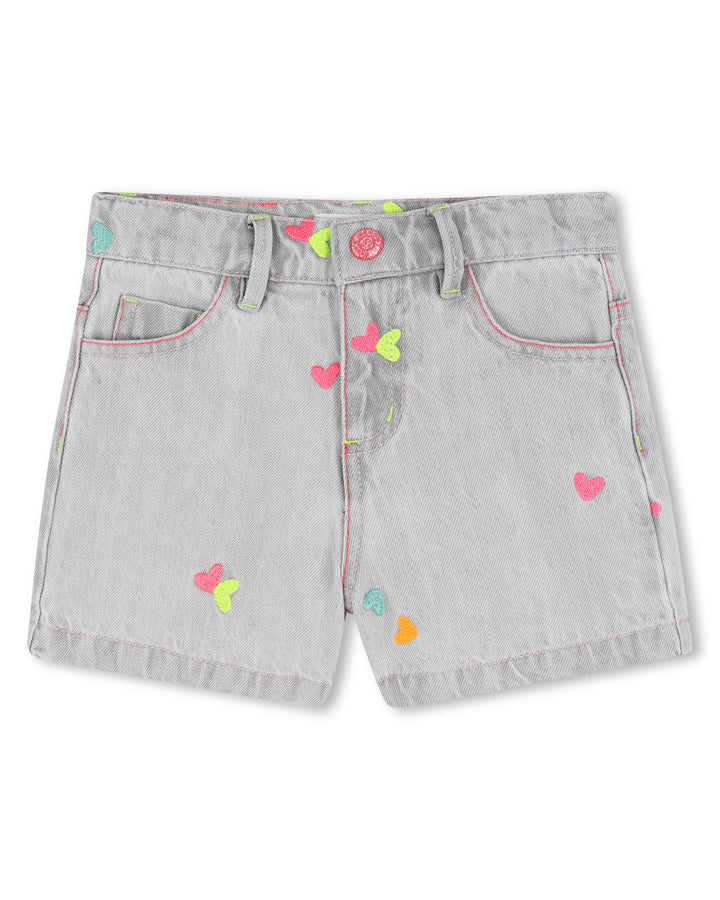 Billieblush Embroidered Heart Denim Shorts