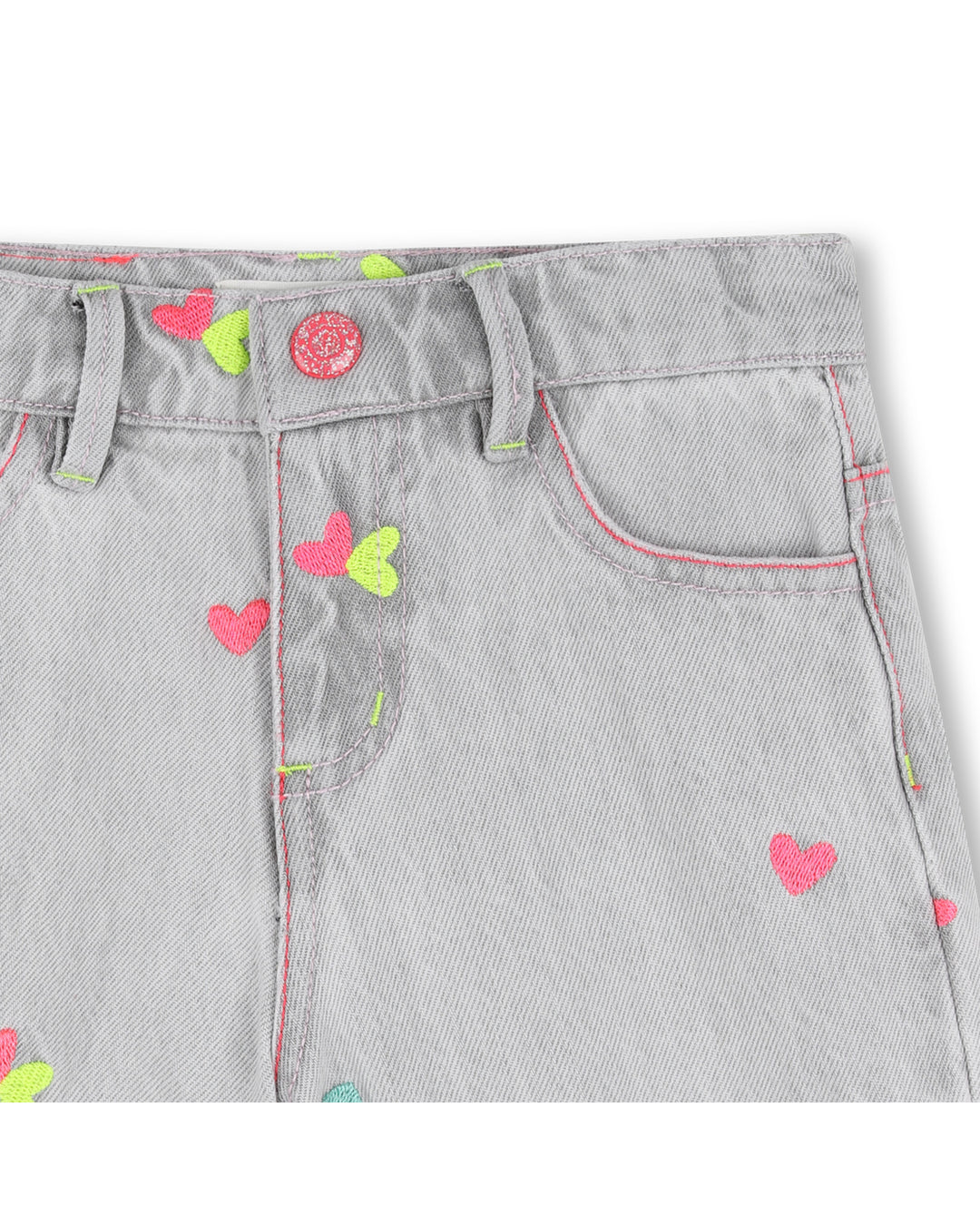 Billieblush Embroidered Heart Denim Shorts
