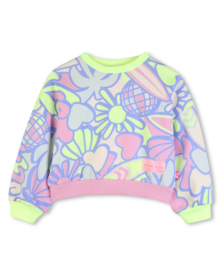 Billieblush Allover Surf Print Crewneck