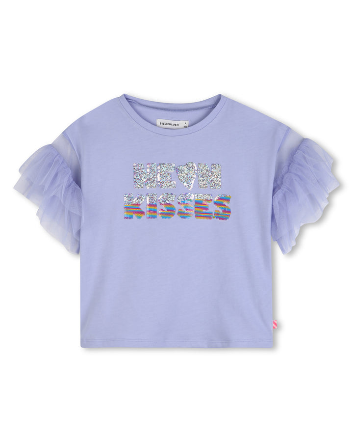 Billieblush Neon Kisses Mesh Sleeve Tee