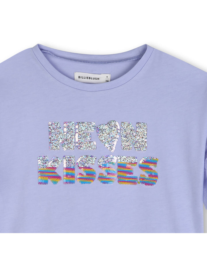 Billieblush Neon Kisses Mesh Sleeve Tee