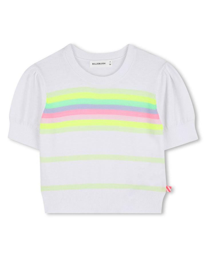 Billieblush Striped Short Sleeve Sweater