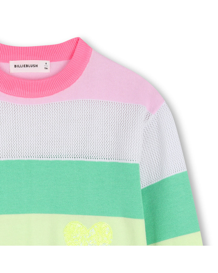 Billieblush Striped Sweater w Heart