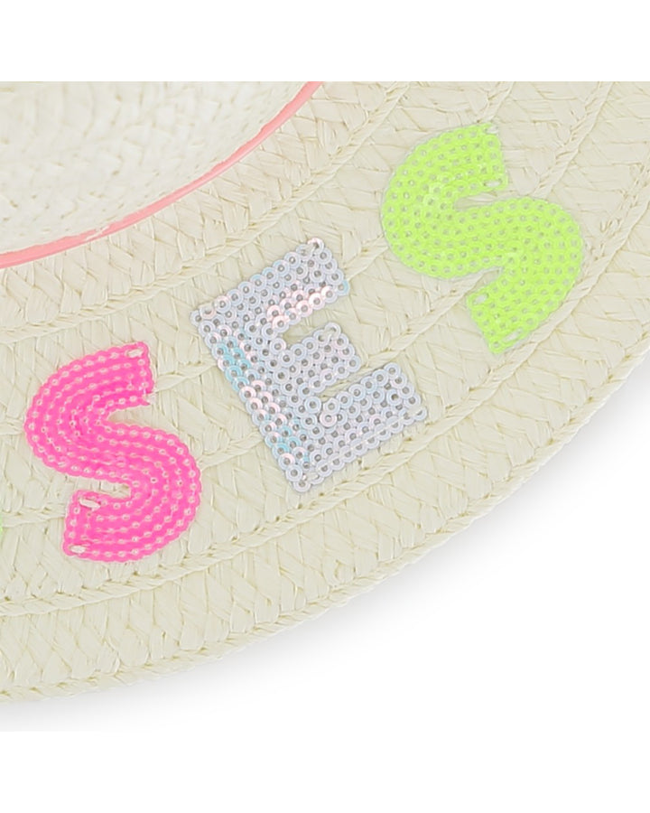 Billieblush Neon Kisses Straw Hat