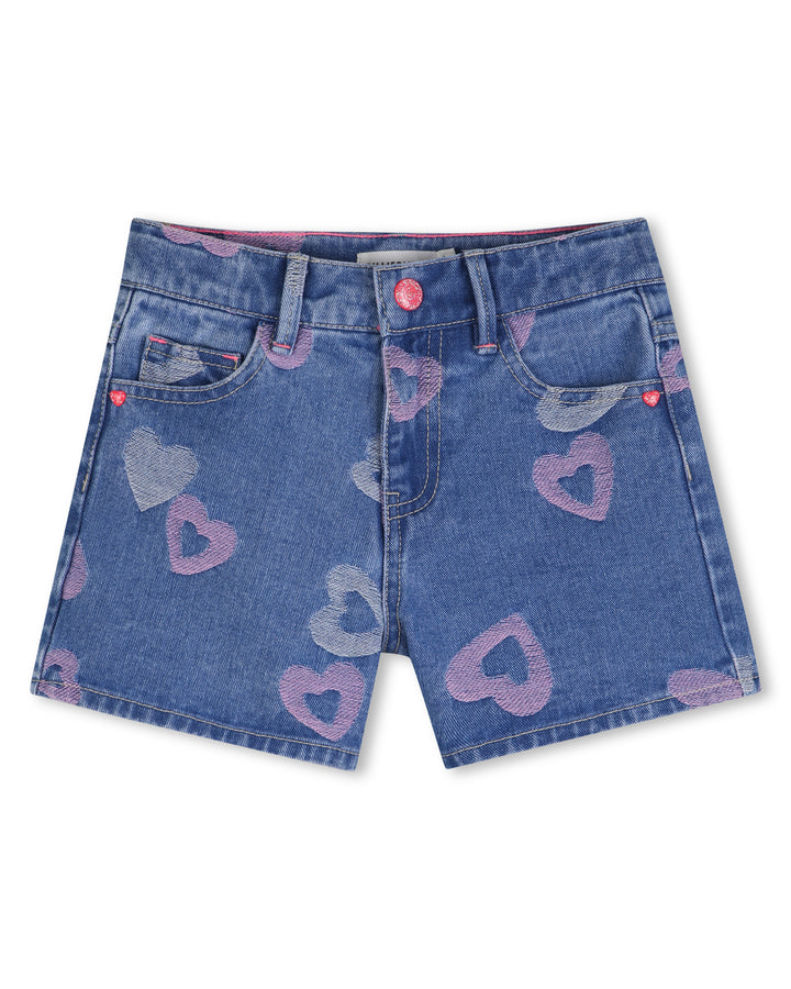Billieblush Heart Print Denim Shorts