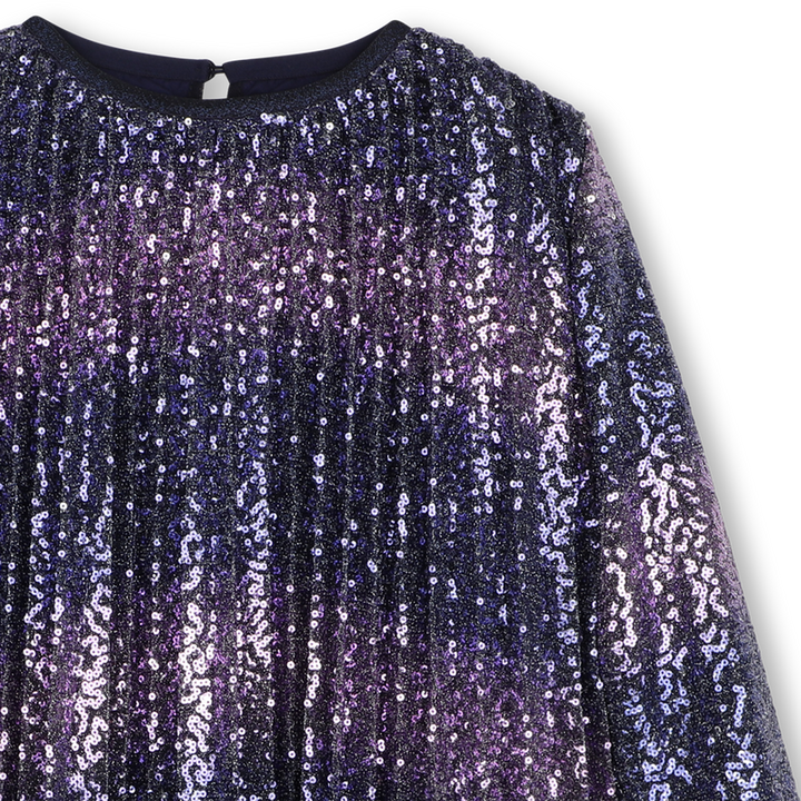 Billieblush LS Pleated Sequin Dress