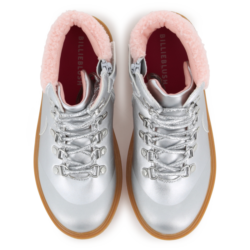 Billieblush Girls Metallic Sherpa Collar Boots