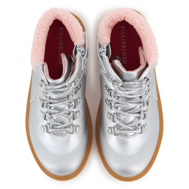 Billieblush Girls Metallic Sherpa Collar Boots