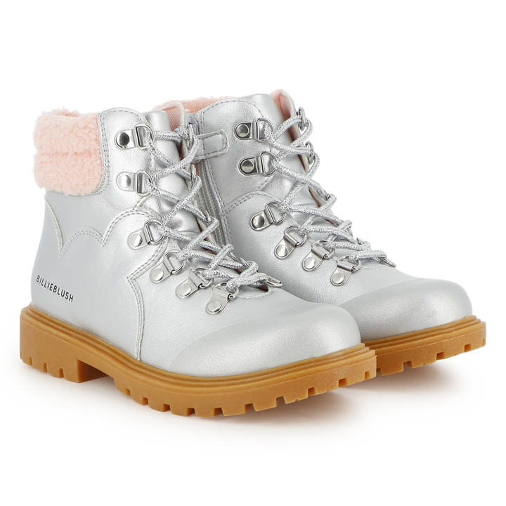 Billieblush Girls Metallic Sherpa Collar Boots