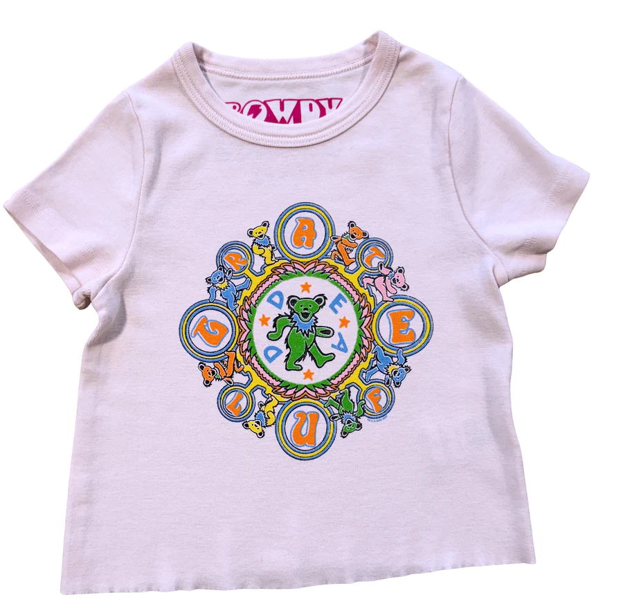 Rowdy Sprout Grateful Dead Kaleidoscope Bears Fitted Tee