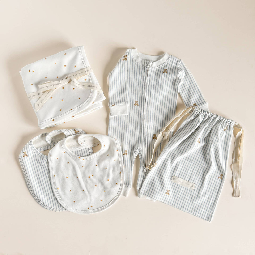 The Blueberry Hill Organic Cotton Layette  Baby Shower Welcome Gift