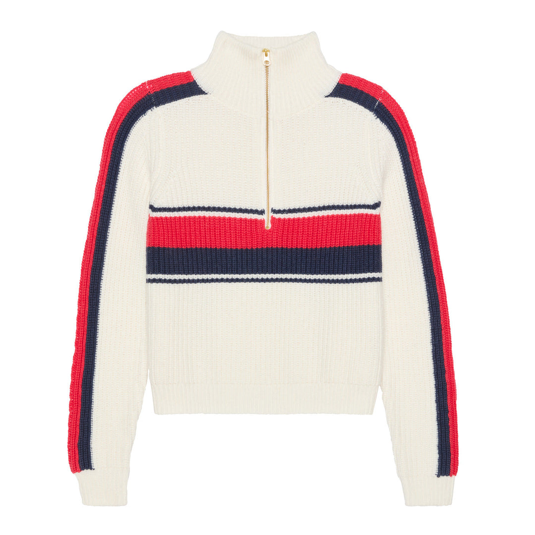 Ellsworth & Ivey Aspen Retro Block Quarter Zip Sweater