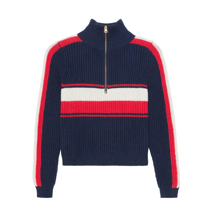 Ellsworth & Ivey Aspen Retro Block Quarter Zip Sweater
