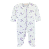 Baby Club Chic Bows Printed Ruffle Zip Footie