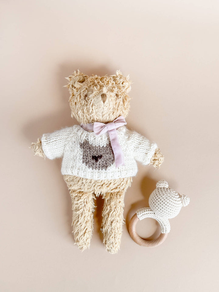 The Blueberry Hill Plush Pink Bow Bear
