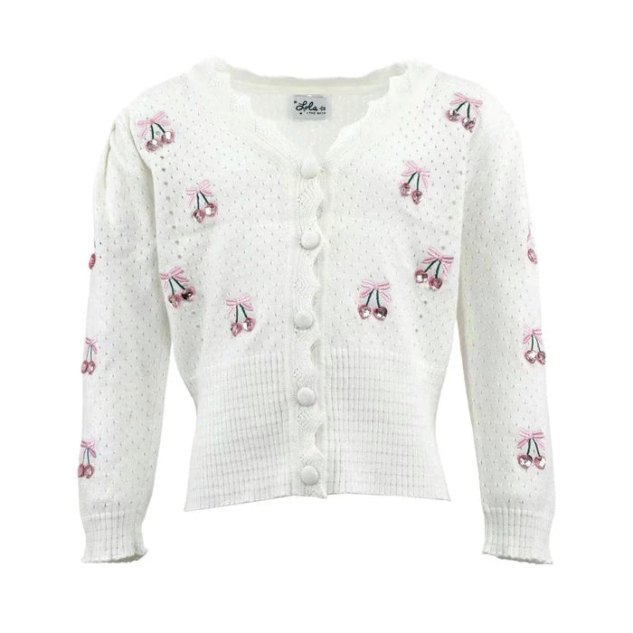 Lola & the Boys Cherry on Top Cardigan