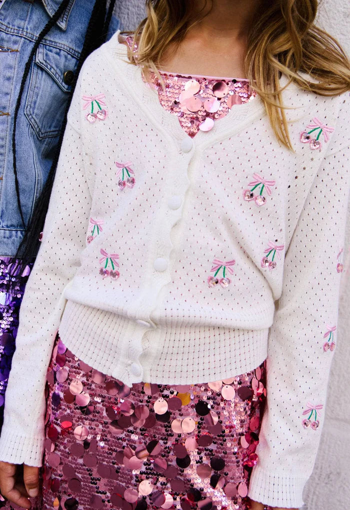 Lola & the Boys Cherry on Top Cardigan