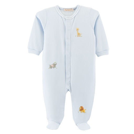 Baby Club Chic Safari Adventure Footie w/ Piping - Light Blue
