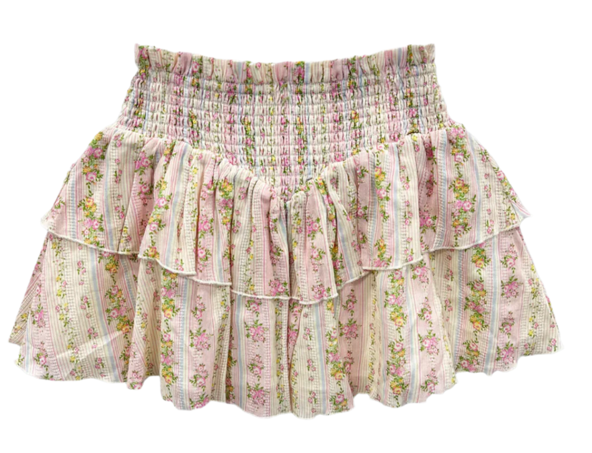 KatieJNYC Brooke Skirt - woflow - Shabby Floral Stripe