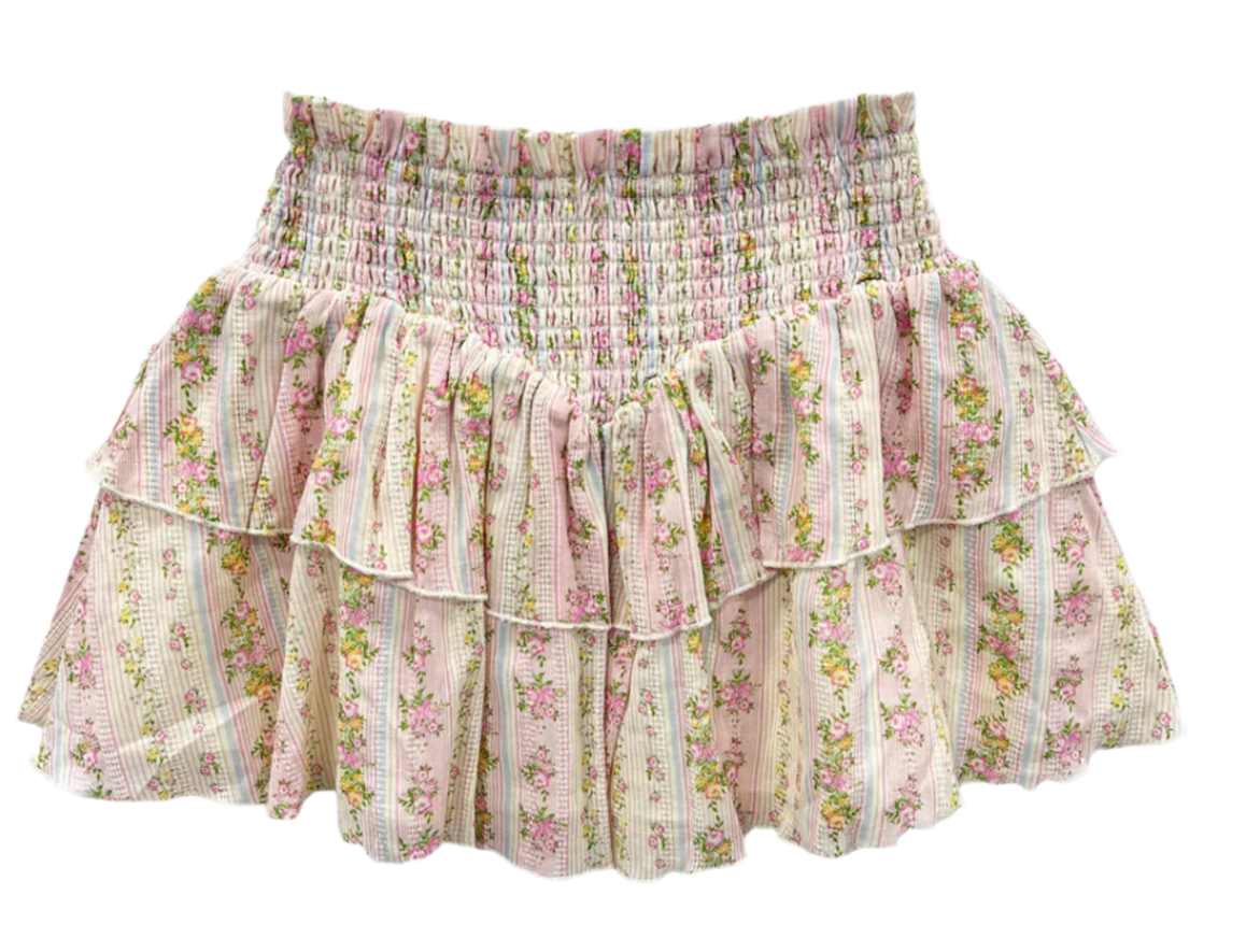 KatieJNYC Brooke Skirt - woflow - Shabby Floral Stripe