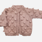 The Blueberry Hill Popcorn Cardigan - Rose