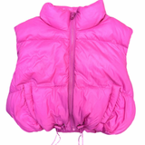 Love Daisy Puffer Vest - Hot Pink