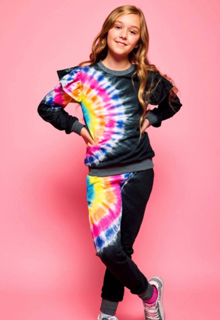 Lola & the Boys Rainbow Tie-Dye Ruffle Set Skipper & Scout 