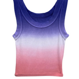 Katiejnyc Livi Ribbed Crop Tank - Dip Dye Ev Blue/Vintage Rose