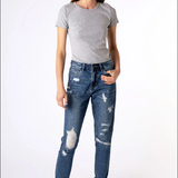 tractr High-Rise Distressed Weekender Jean