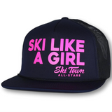 Ski Town All-Stars Kids Trucker-Ski Like A Girl