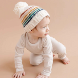 The Blueberry Rainbow Stripe Knit Hat