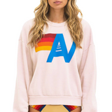 Aviator Nation Logo Relaxed Crew - Lt Pink