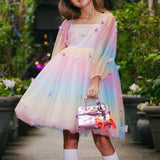 Lola & the Boys Rainbow Butterfly Ombre Dress