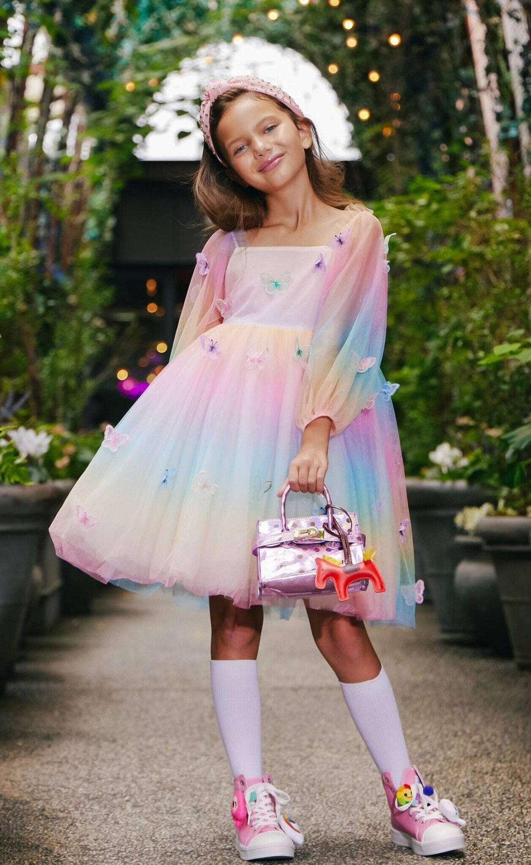 Lola & the Boys Rainbow Butterfly Ombre Dress Skipper & Scout 