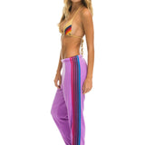 Aviator Nation 5-Stripe Sweatpants - Neon Purple/Pink