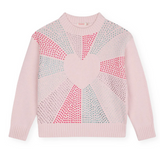 Billieblush Studded Heart Graphic Sweater