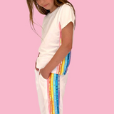 Lola & the Boys Rainbow Sequin Jogger Set