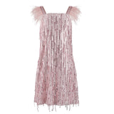 Lola & the Boys Mila Feather Party Dress