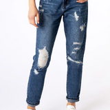 tractr High-Rise Distressed Weekender Jean