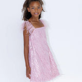 Lola & the Boys Mila Feather Party Dress