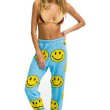 Aviator Nation Smiley Repeat Sweatpant - Sky