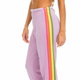 Aviator Nation 5-Stripe Sweatpants - Mauve/Pink Green