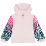 Billieblush Sequin Sleeve Zip Hoodie